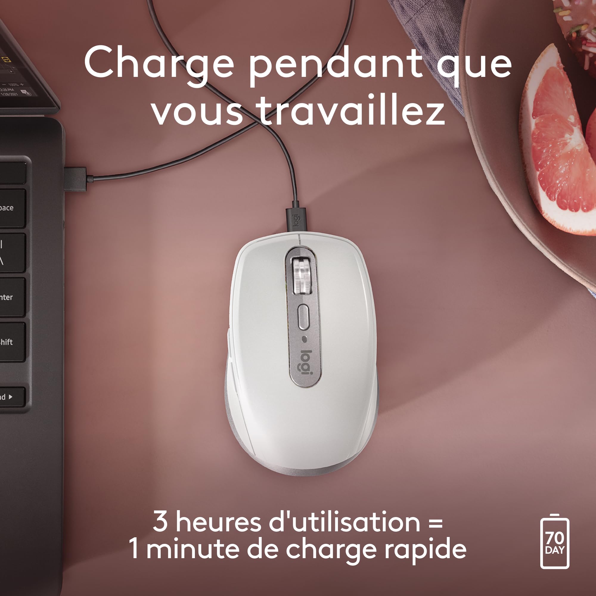 Logitech MX Anywhere 3S for Mac, souris Bluetooth compacte sans fil,