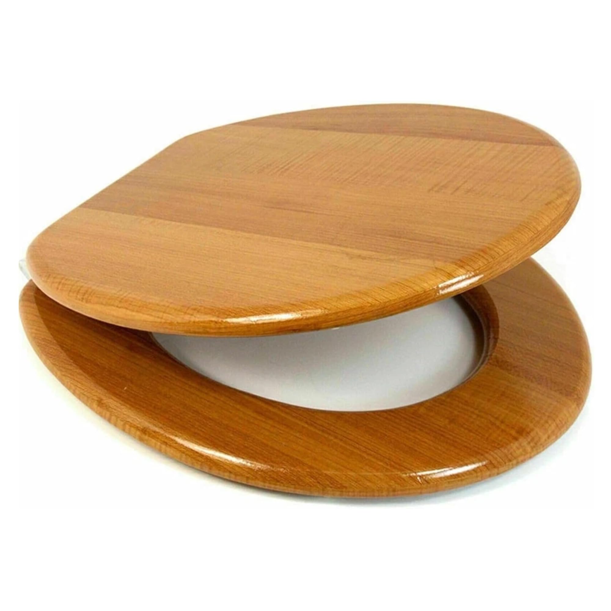 18" Universal MDF WC Toilet Seat – Easy Fit with Strong Zinc Alloy Hinges, Smooth Wipe Surface – Fits All Water Closets (Antique)