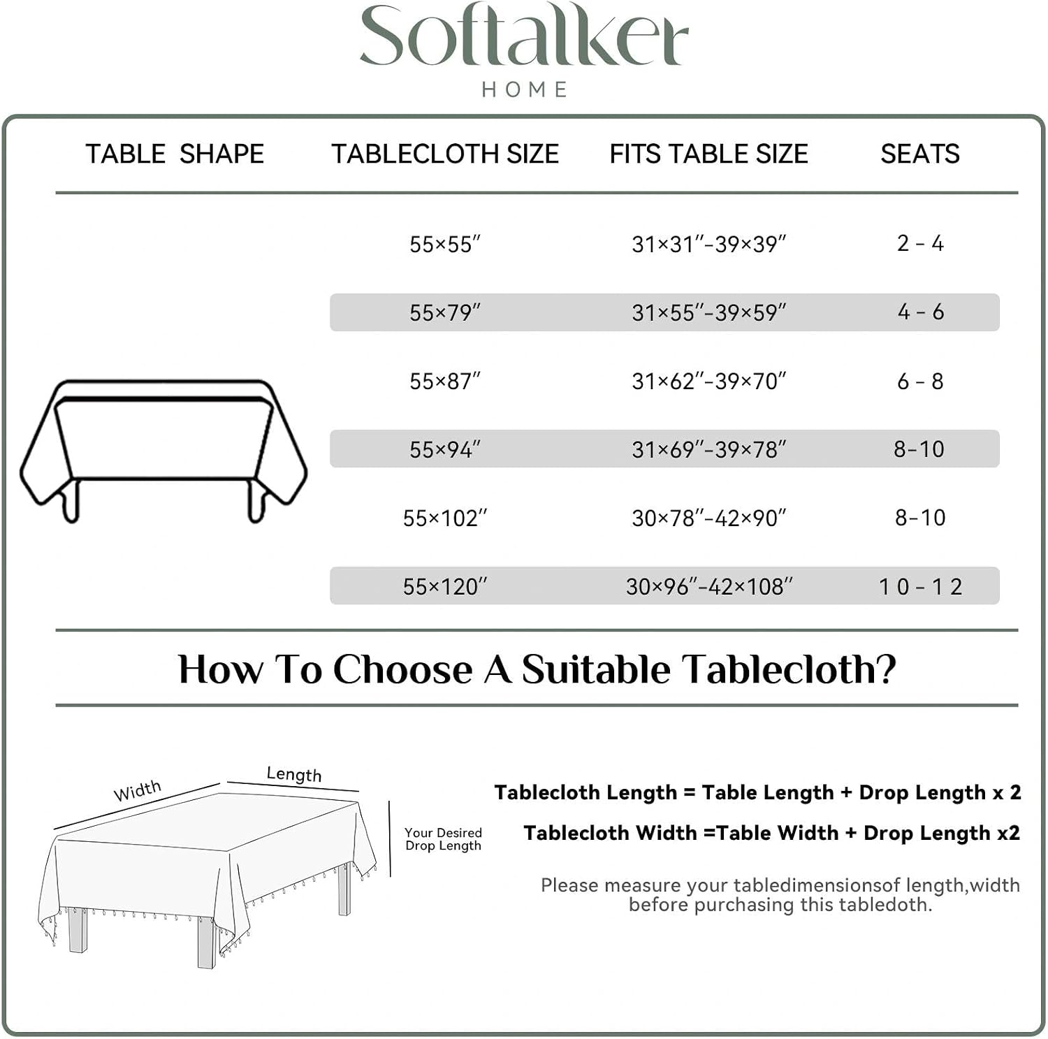 Softalker Fall Gingham Rectangle Tablecloth with Tassel, Orange, 55" x 84"