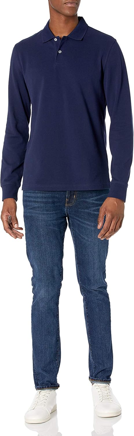 Amazon Essentials Long-Sleeve Polo Shirt for Men, Slim Fit Pique - Image 5