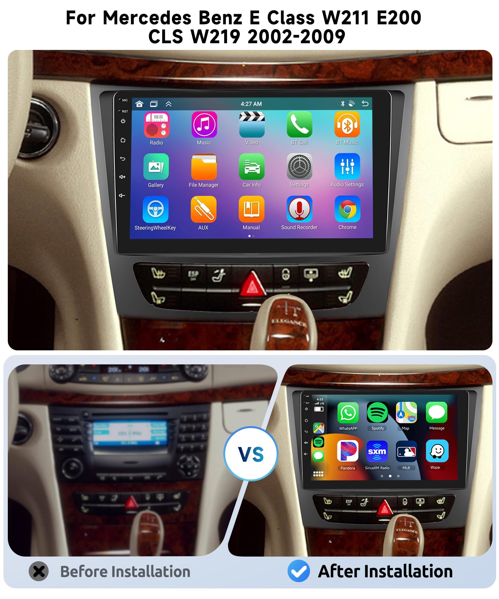 W219 Android Mercedes Esp Car Stereo For Mercedes-Benz E Class W211 E200 CLS W219 ...