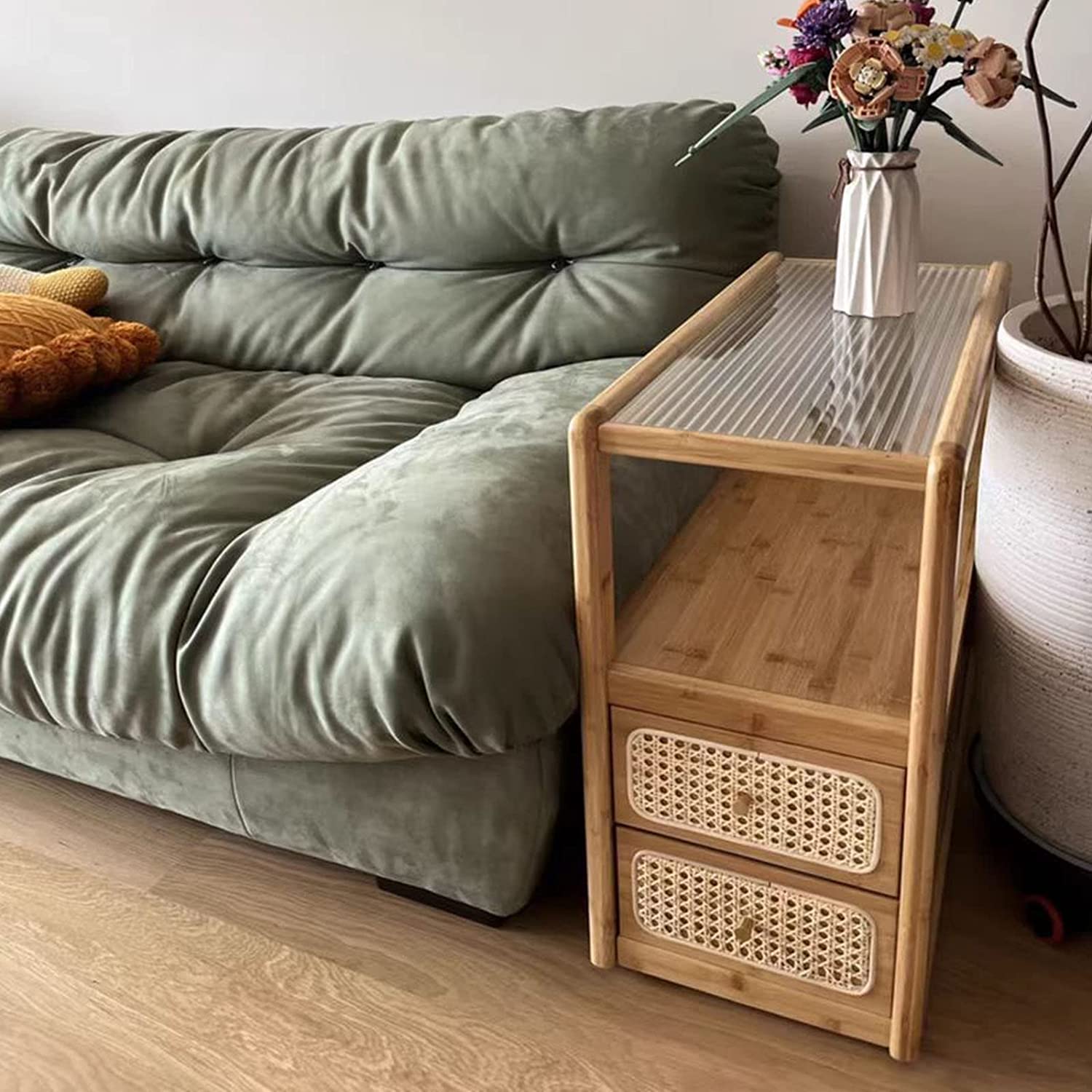 Amazon.co.jp: ソファー サイドチェスト 移動便利 ソファーテーブル