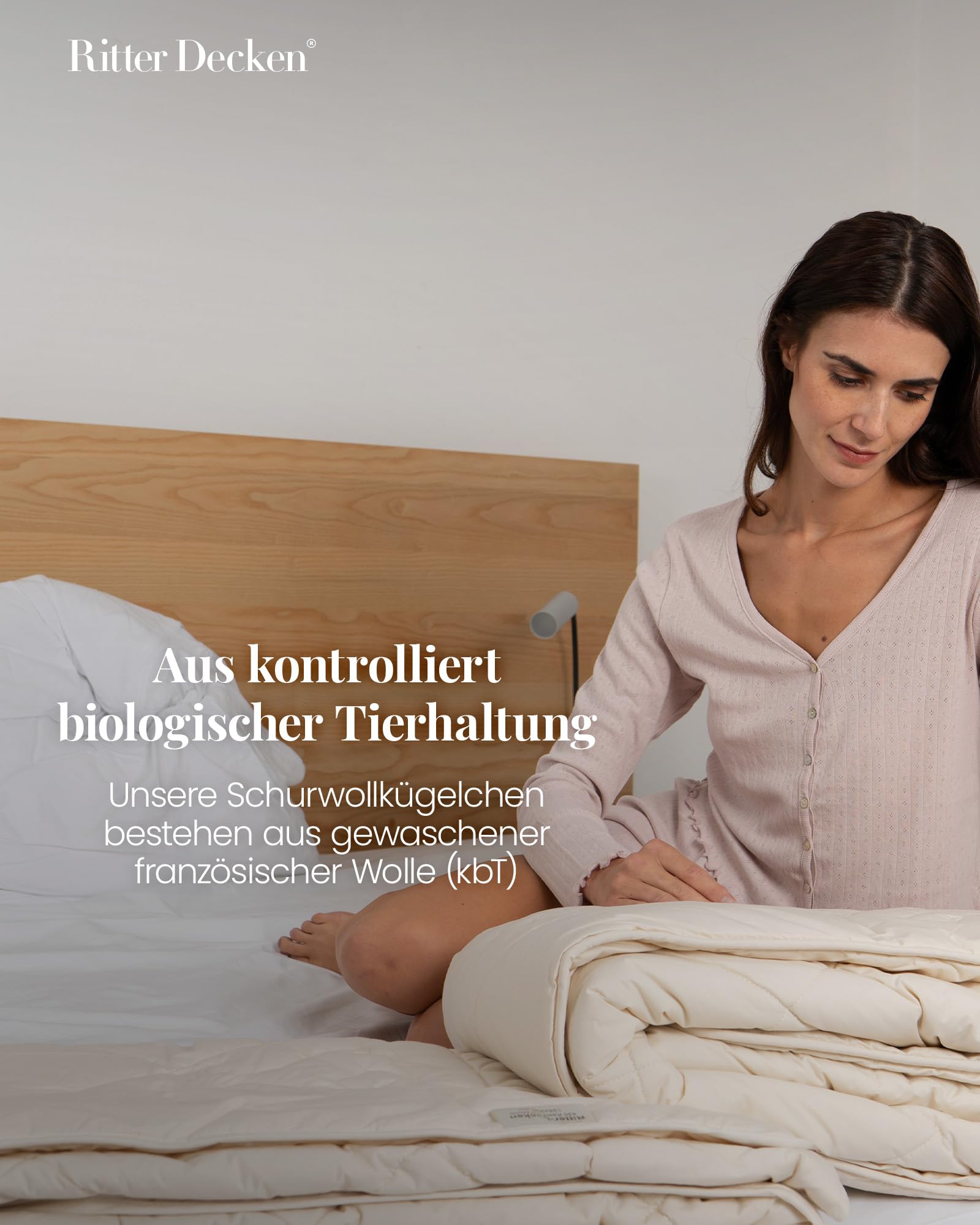 Ritter Decken Schurwollkügelchen kbT 1 kg - 100% Schurwolle Füllmaterial - hohe Bauschkraft - atmungsaktiv & nachhaltig - mulesingfrei - Made in France