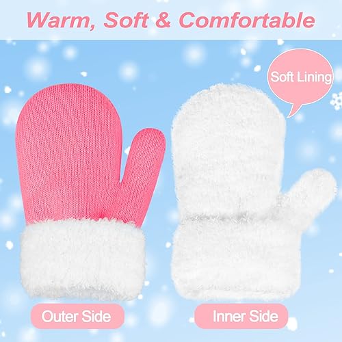 Miniatura 2 de ONESING 2 pares de guantes para bebé, guantes de invierno para recién nacidos, guantes de invierno para bebés y niñas
