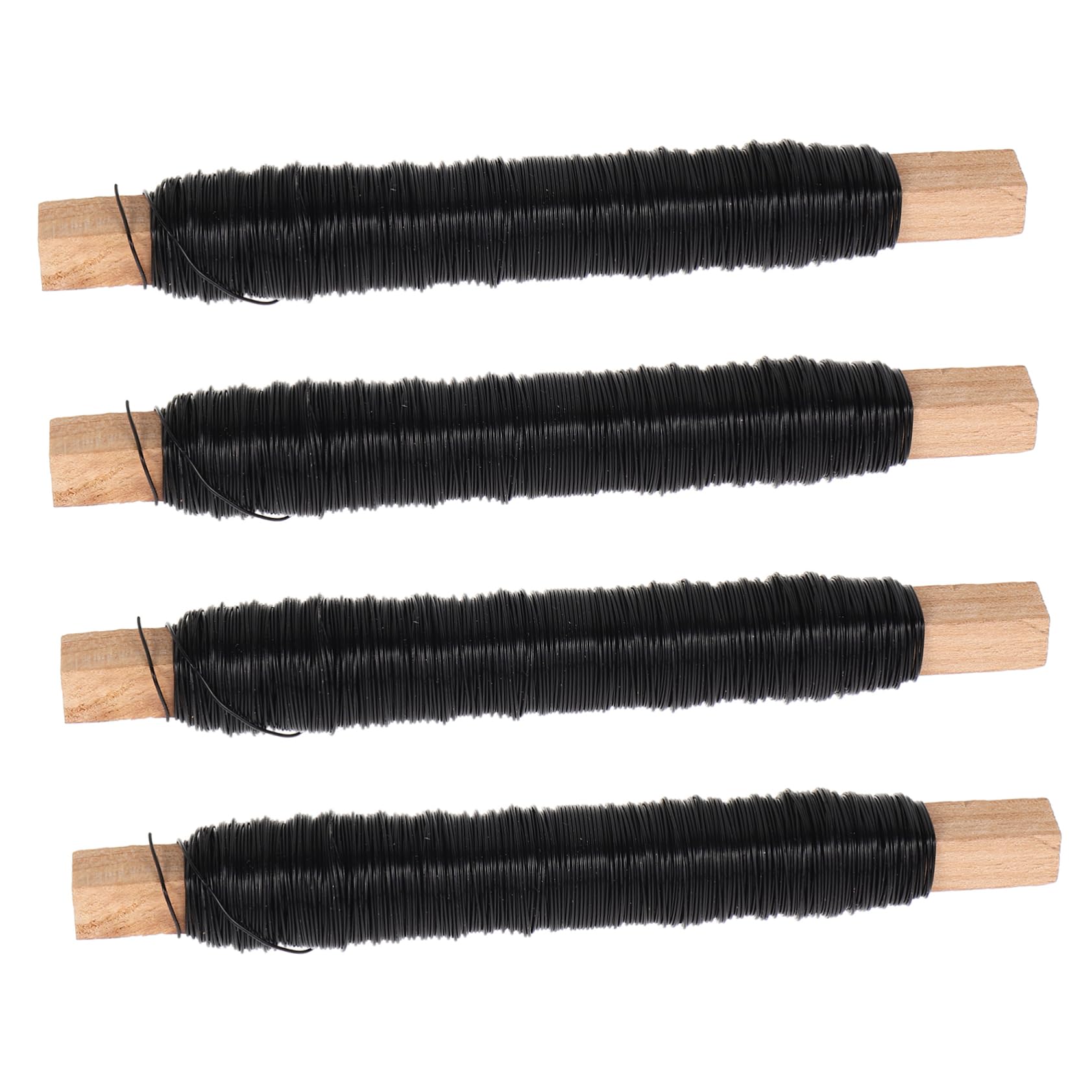 DOITOOL 4 Rolls Floral Wire Stems Black Floral Wire for DIY Flower Arrangements for Crafts Wreath Making Fixing