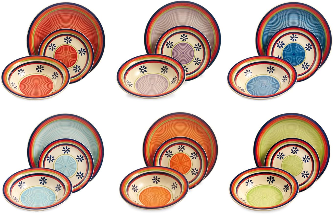 Colourful Table Multicolour, 18-Piece Granada Dinnerware Set