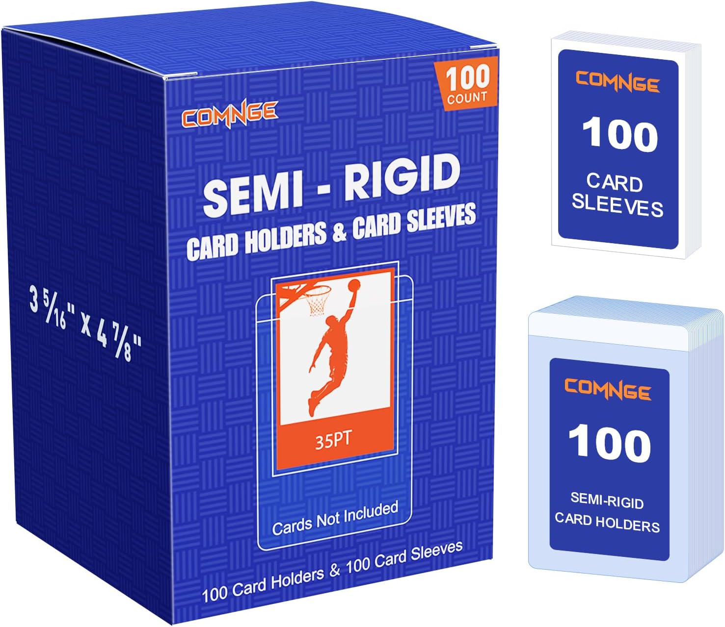 100ct Semi Rigid Card Holder & Sleeves – Card Savers for Grading Submission | Semi Rigid Card Holders Protect Baseball Sports, TCG Cards, for PSA, BGS, SGC Grading Submission, Shipping and Storage