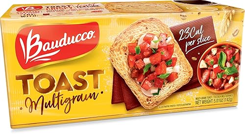 Bauducco Tostadas multigrano Pan tostado delicioso, ligero y crujiente Tostada de desayuno lista para comer y pan sándwich Sin sabores