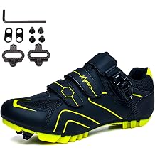 SDEQA Mens Cycling Shoes Fashion MTB Bike Shoes Breathable Compatible with Shimano SPD 2-Bolts Pedals Mountain Bicycle Sneakers Indoor