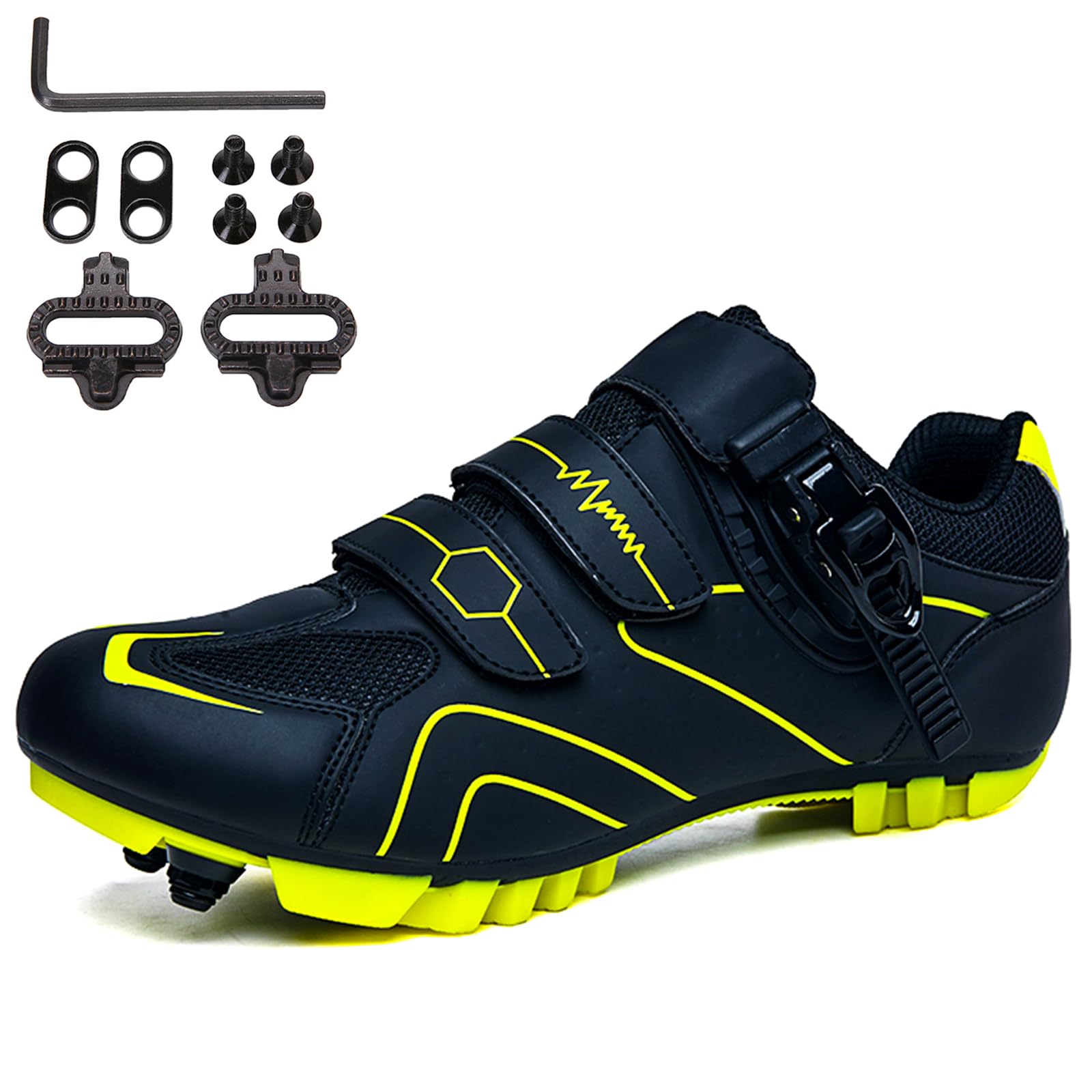 Men's Cycling Shoes Fashion MTB Bike Shoes Breathable Compatible with Shimano SPD 2-Bolts Pedals Mountain Bicycle Sneakers Indoor