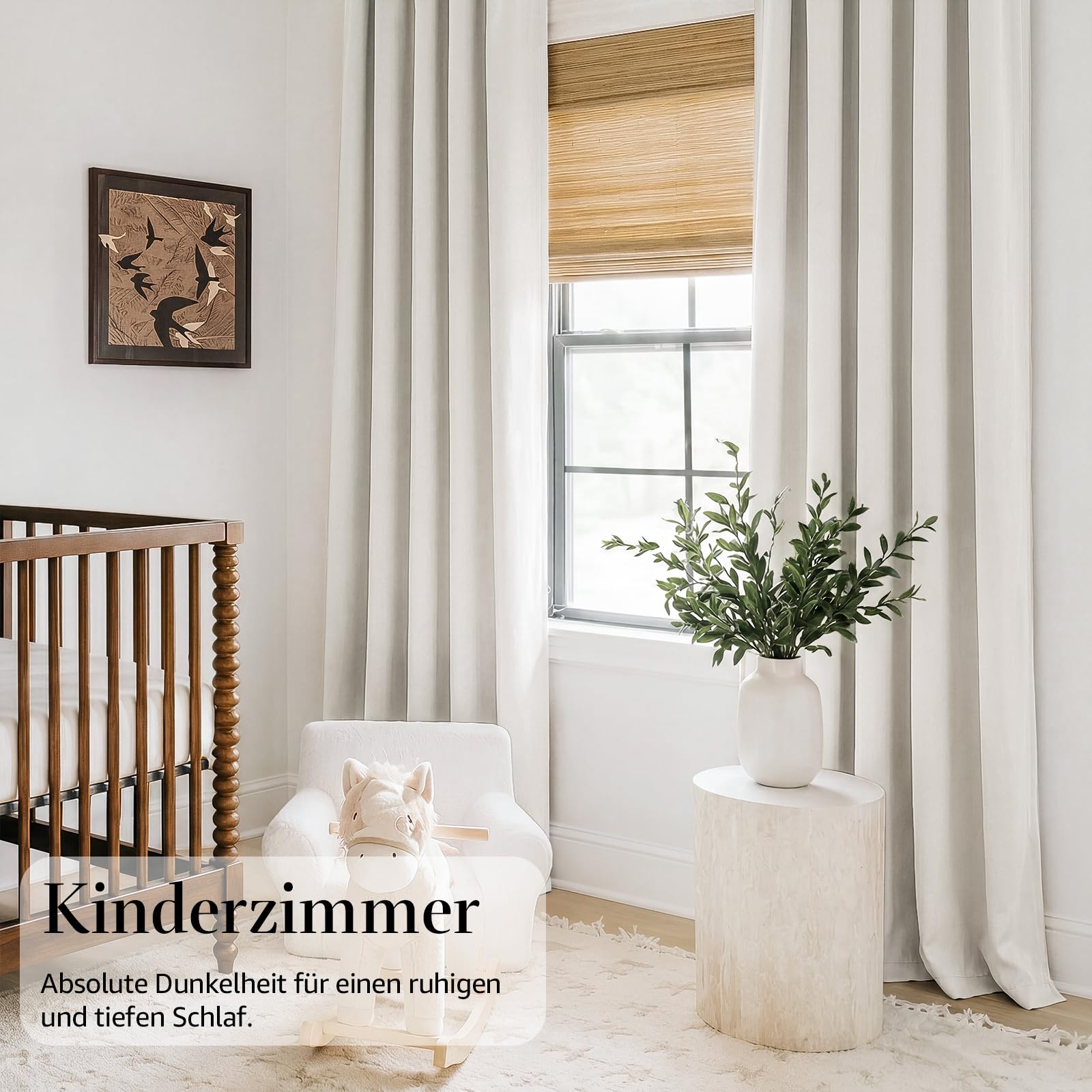 TOPICK Tende Oscuranti per Interni 2 Pezzi L 140 x A 260cm Bianco Crema | Tende Oscuranti Termiche Isolanti Anti-Rumore con Anelli Moderne per Soggiorno e Camera da Letto