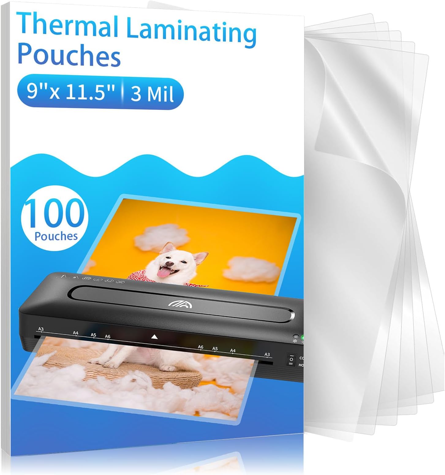 - Clear Thermal Laminating Pouches – 9 x 11.5 Inch, 3 mil Thick (100 Pack) – Professional-Grade Lamination Sheets for Documents, Photos & Crafts – Fits 8.5 x 11 Letter Size Paper - [3mil 100 Packs]