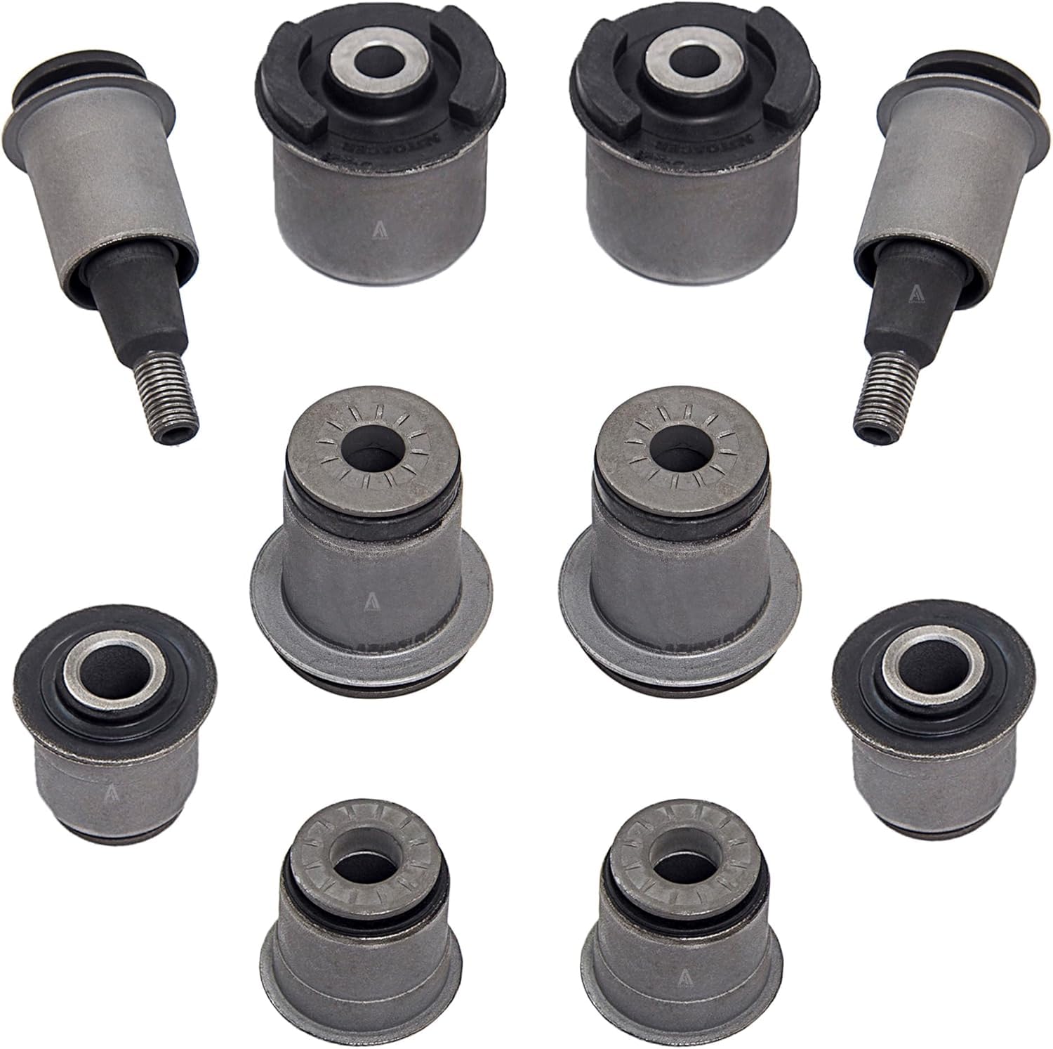 AUTOACER - 10 Piece Front Upper & Lower Control Arm Bushing Kit - Compatible with Chevrolet GMC Envoy Trailblazer Rainer