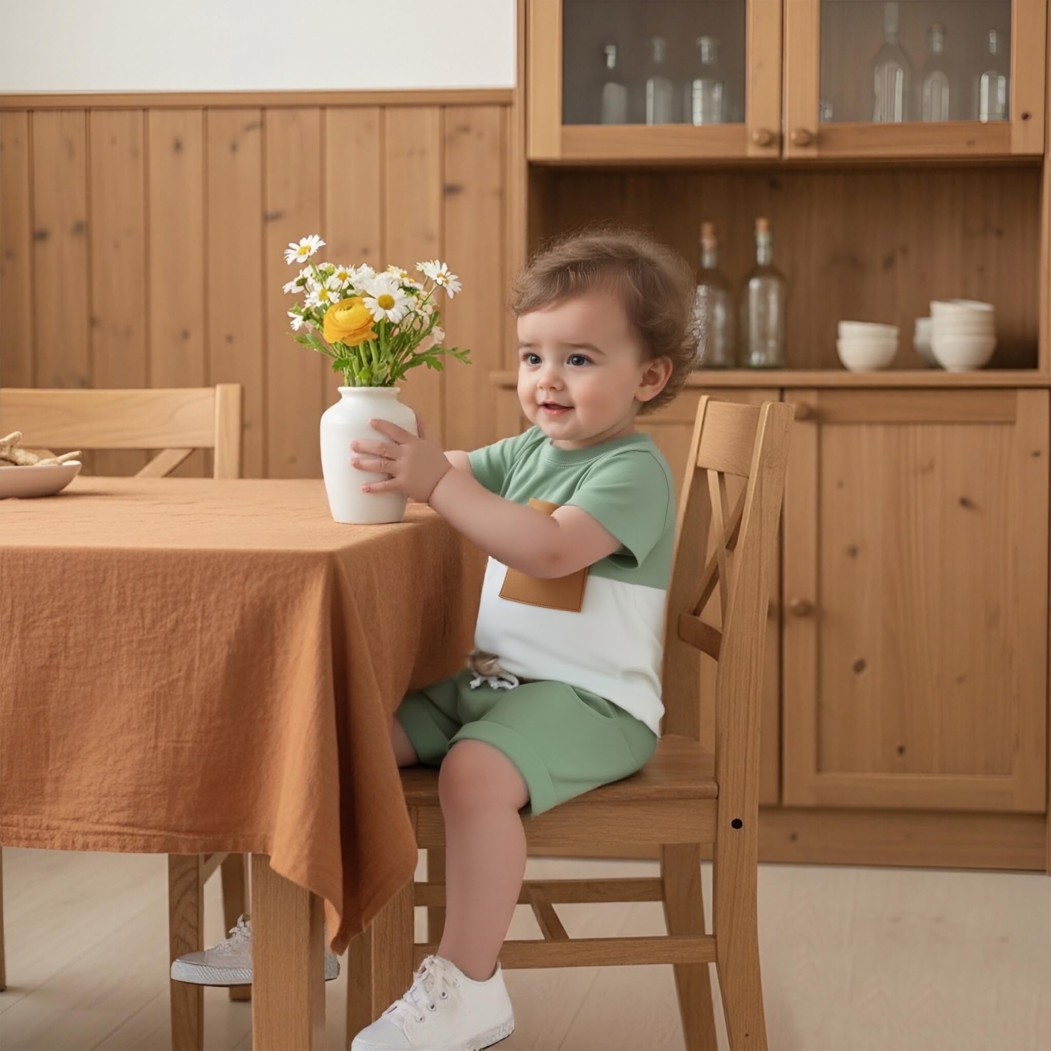 Conjunto de ropa de verano para bebé y niño, camiseta con bloques de color, pantalones cortos, ropa de tablero de ajedrez para niños de 6, 12, 18, 24 meses