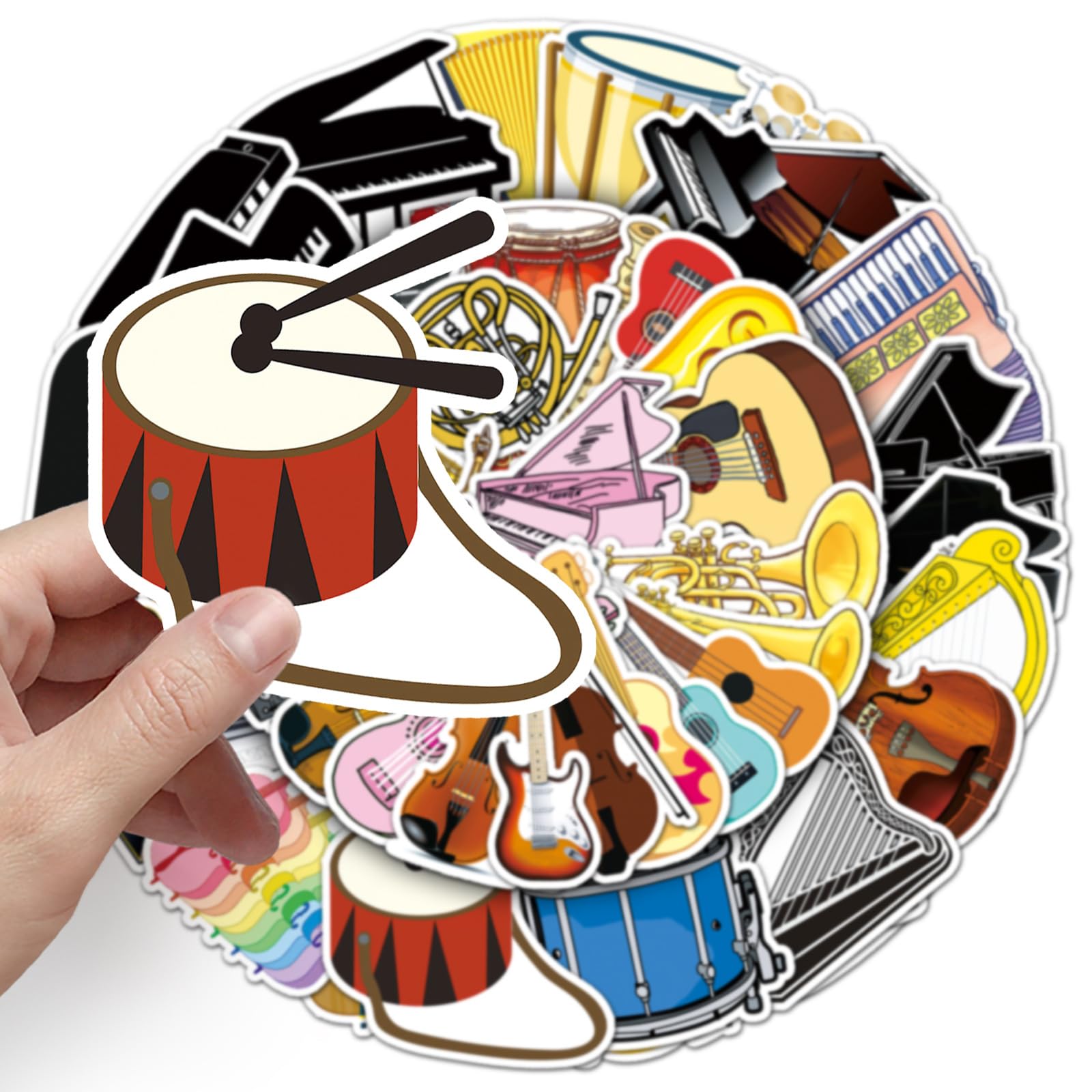 Set 50 Adesivi Musicali Carini Impermeabili In PVC, 6x6 Cm, Per Laptop, Borracce, Skateboard E Valigie, Per Bambini E Adulti