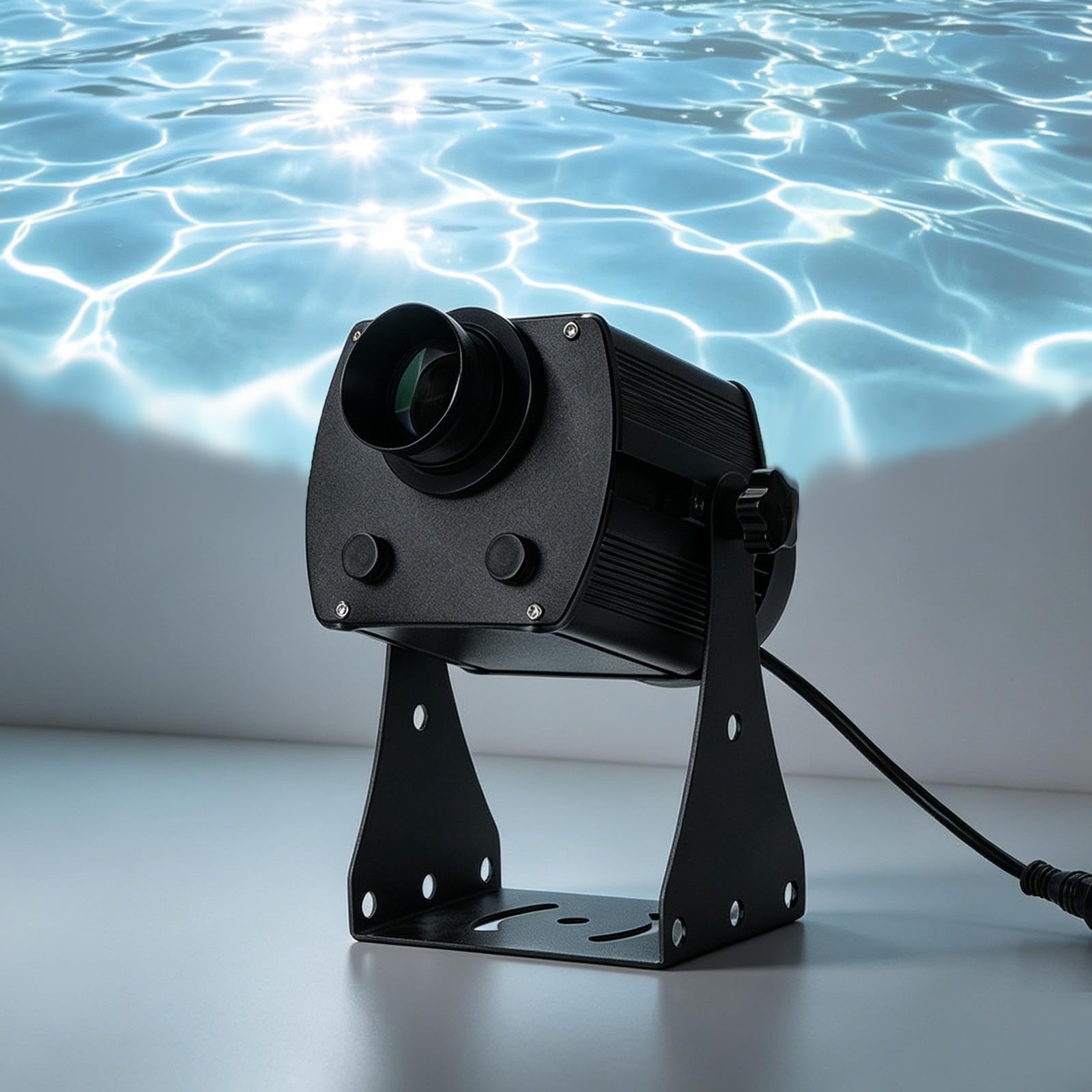 Proiettore Luminoso da Esterno (Ondulazioni dell'Acqua), Resistente alle Intemperie — Ideale per Halloween, Natale, Feste, Giardini, Cortili (Uso Interno Ed Esterno) Monochrome-200W