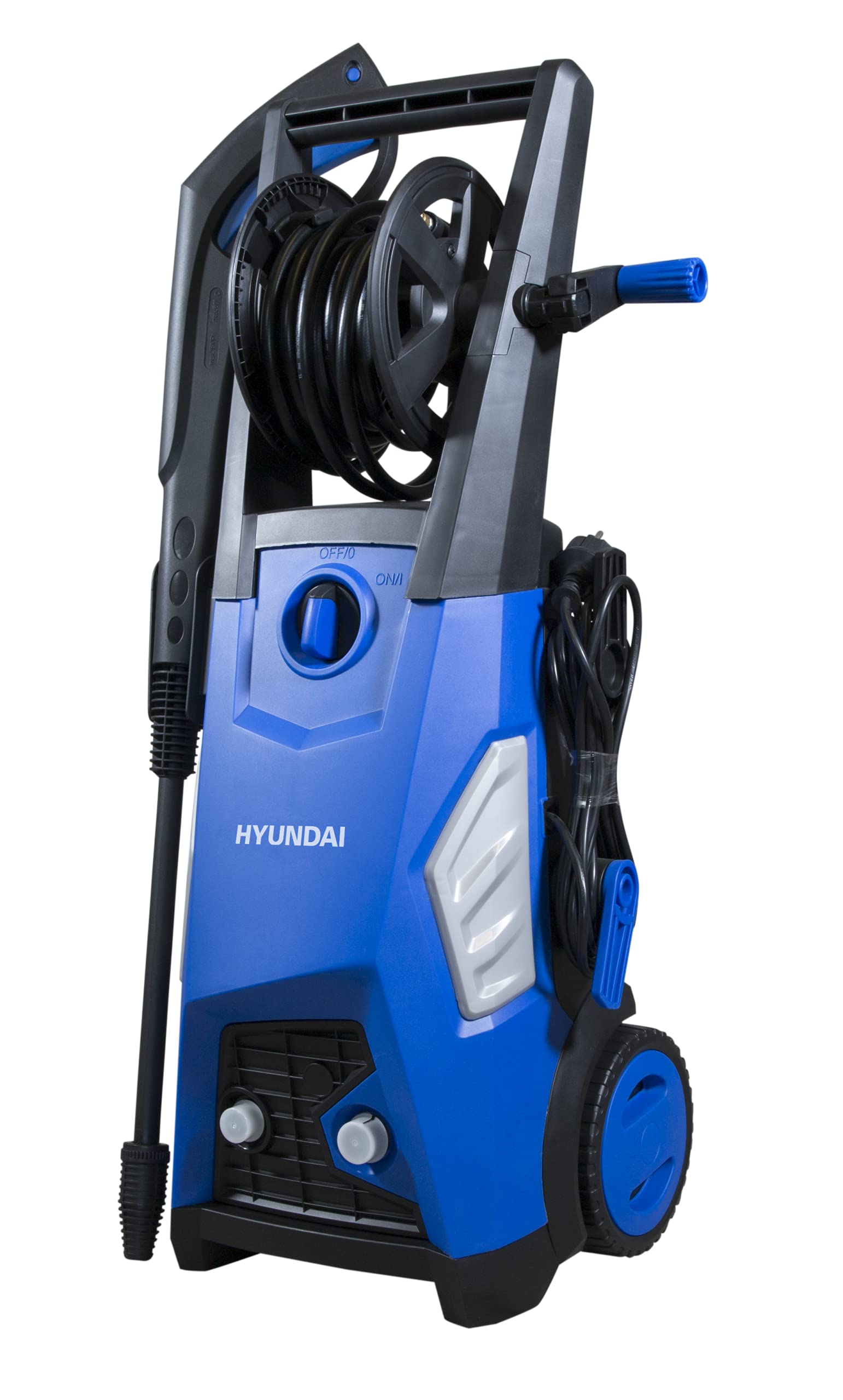 Hyundai Hidrolimpiadora Eléctrica 130 Bar Potente para Limpieza Exterior y Hogar - Limpiadora a Presión Compacta con Lanza Turbo y Detergente - Hidrolavadora Fácil de Usar Serie Hobby