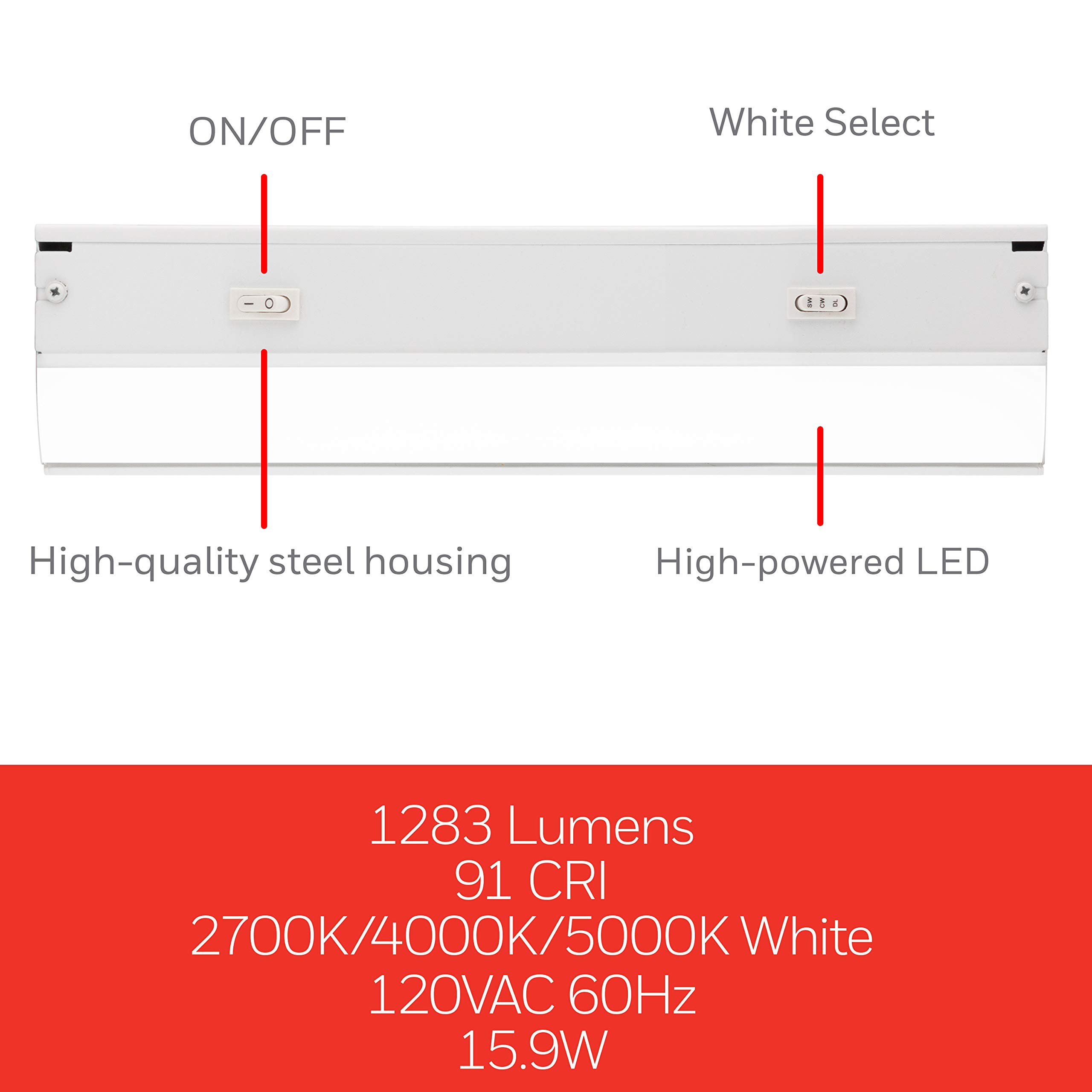 UltraPro 36in. Direct Wire LED Light Fixture, Selectable White