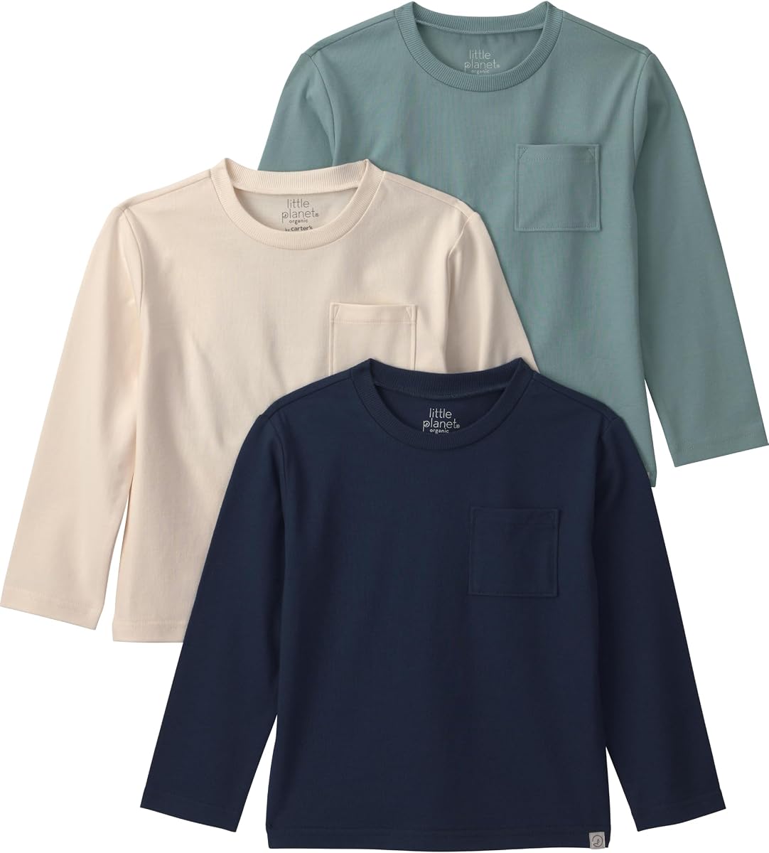 Little Planet by Carter's Baby Boys' 3-Pack Tops Made with Organic Cotton