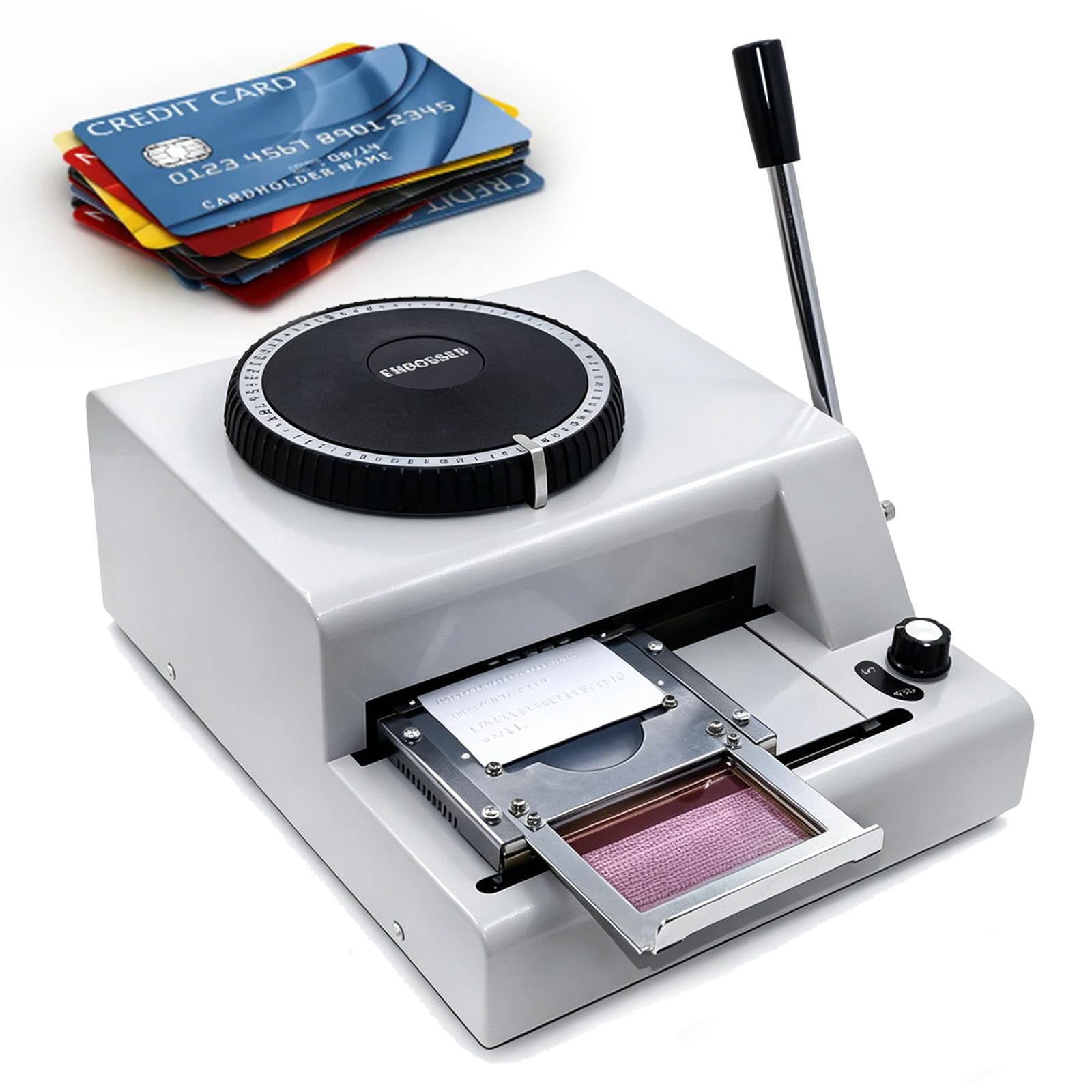 Osnzyc PVC Card Embosser, 72 Characters Manual Embossing Machine for Custom DIY Dog Tags ID Code, Credit ID VIP Code Letterpress Stamping Machine