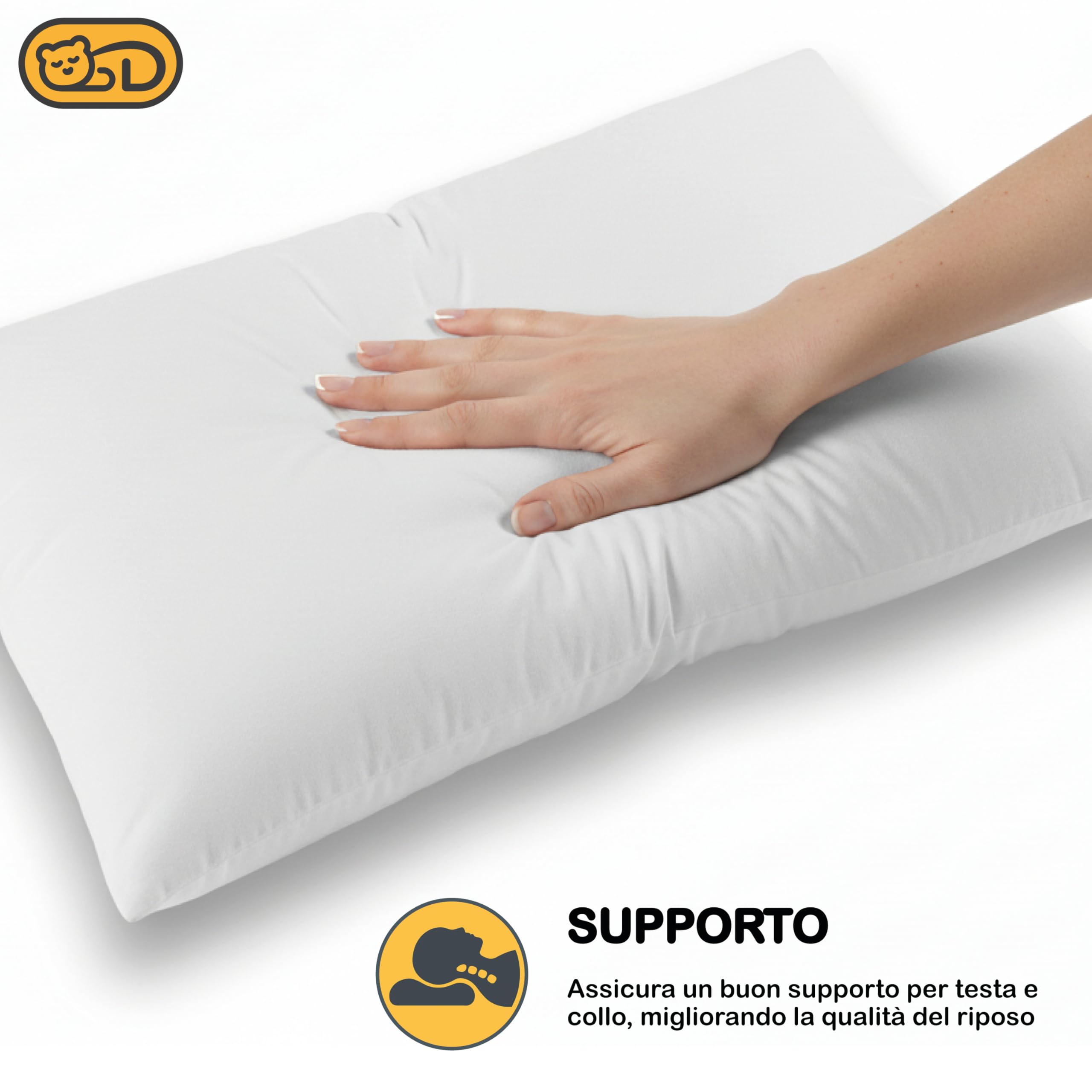 DREAMSTAR Set Da 2 Cuscini 80x80 Cm - Imbottitura 1250g In Fibra Cava, Cerniera Per Regolare La Consistenza, Lavabile A 60°, Adatto Ad Allergici
