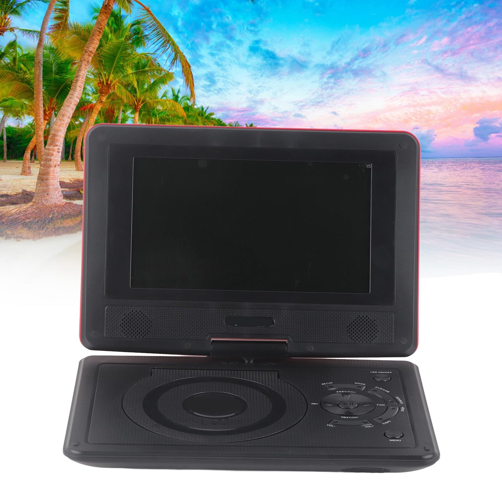 Tragbarer 8,5 Zoll DVD Player für das Auto, DVD Player mit Mehreren Discs und Schwenkbarem HD Bildschirm, Unterstützt USB/SD Karte/Analog TV (EU-Stecker)