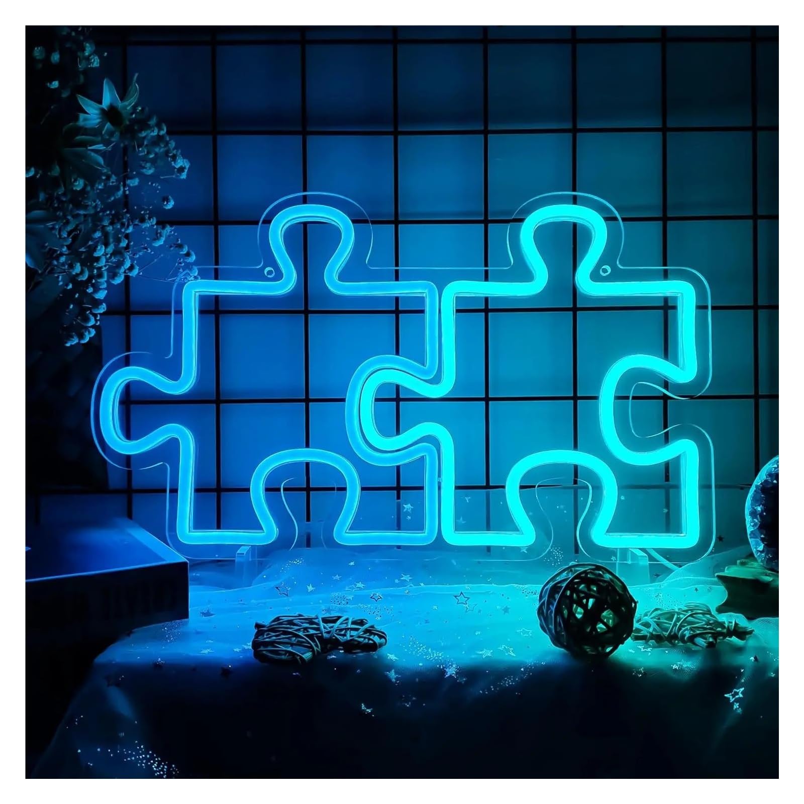 LEMST Sign Lamp Jigsaw Puzzle Neon Signs USB Powered Neon Lights Suitable for Man Cave Pub Repair Shop Store Birthday Party Decor 23.98cmx39.98cm