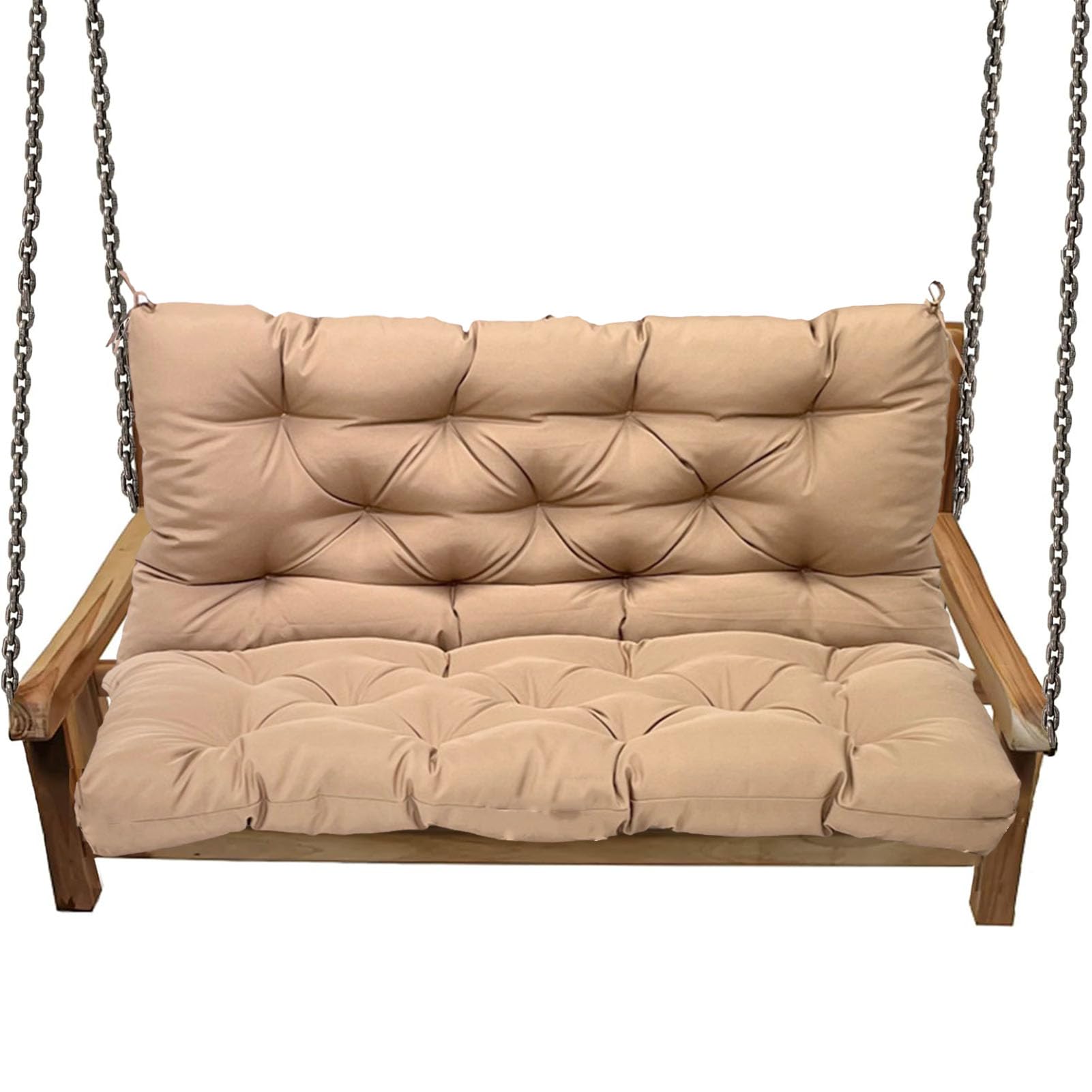 Cuscino impermeabile per panca da giardino, 100 cm, cachi, cuscino elegante per pallet per divano da interni, cuscino di ricambio per altalena Hollywood e confortevole