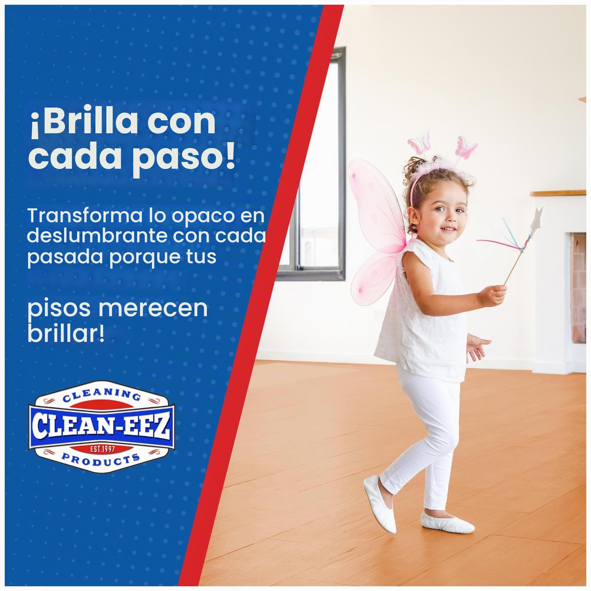Clean-eez Ultimate - Restaurador y pulido de pisos: revitaliza, protege, brilla madera, laminado, vinilo, bambú, pizarra, terracota y más. Contenido sólido inigualable en acabado de polímero con