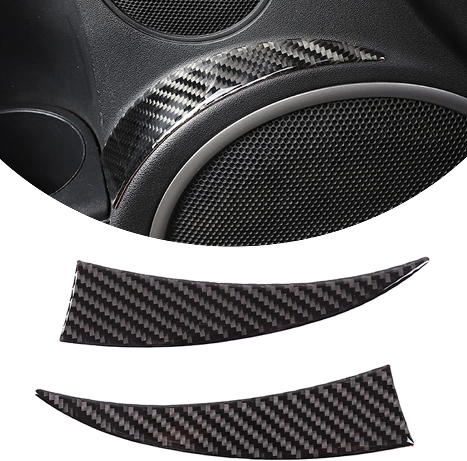 Soft Carbon Fiber 3D Sticker Car Door Speaker Side Trim Sticker,for Mazda MX-5 NC RF Miata 2009 2010 2011 2012 2013 2014 (Black Carbon Fiber)