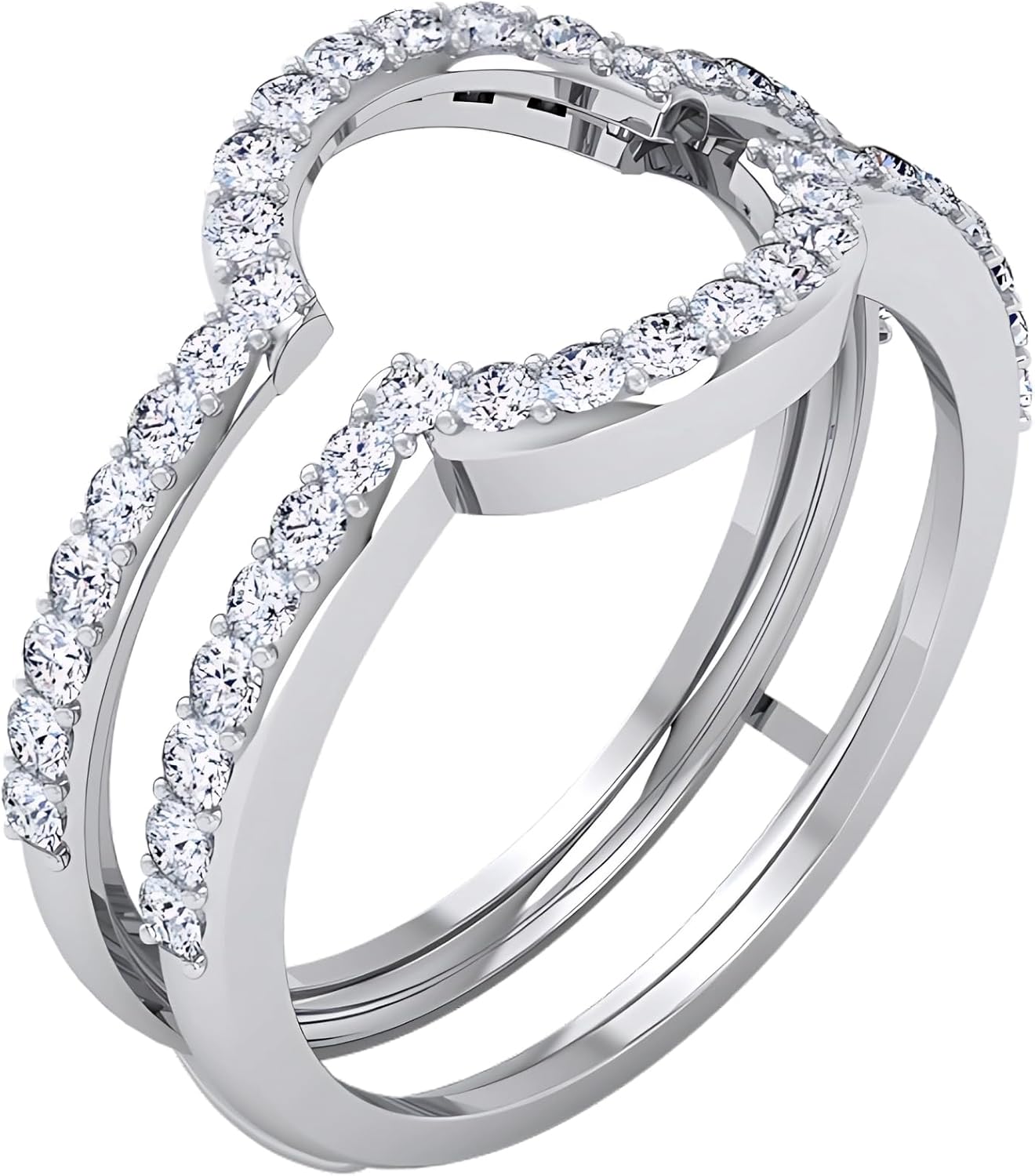 0.51 CTW Diamond Ring Band for Women in 14K White Gold | E–F Color, VS–SI Clarity | Dainty Round-Cut Wedding or Anniversary Band, Size 7
