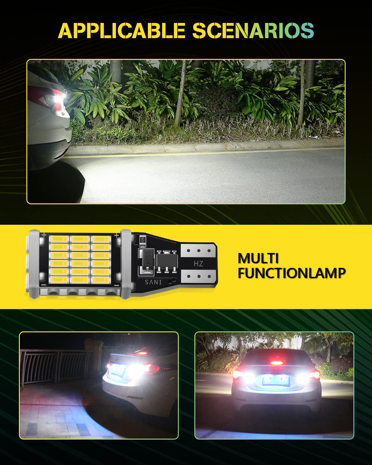 T15 W16W LED Ampoule 921 912 LED Feu De Recul CANBUS Sans Erreur Ampoule Led 12v Lampe De