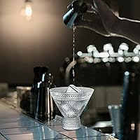 Vista 7 de Juego de 6 copas de Martini vintage sin tallo de 8 onzas, bonitas tazas de cóctel vintage con diseño de clavos, margarita sin tallo y copas