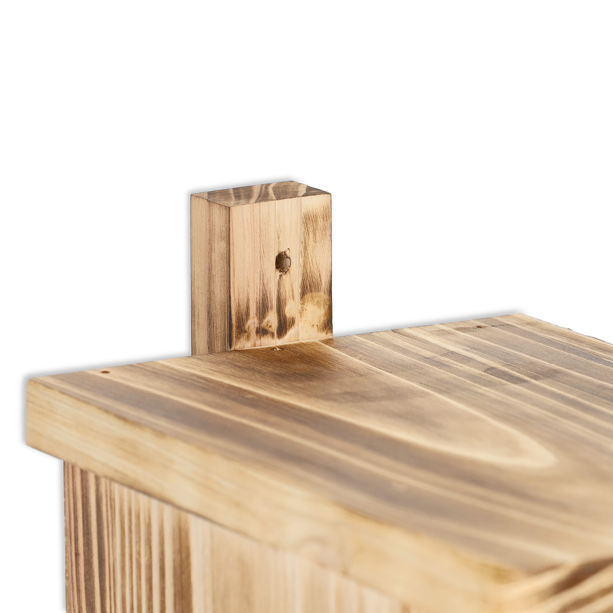 Relaxdays Caseta Nido Pájaro Colgante, Casa Anidación Aves Madera, Pajarera Agujero Entrada 95x55 mm, Natural