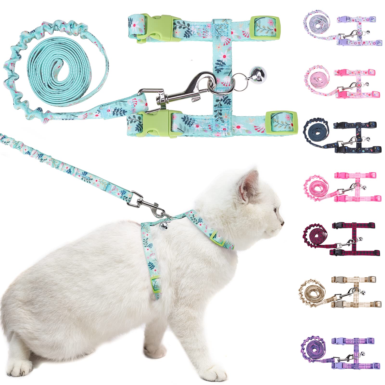 BEAUTYZOO Cat Harness and Leash Set Escape Proof for Walking, Kitten Soft Adjustable Vest Harnesses for Small Medium Large Cats, Easy Control