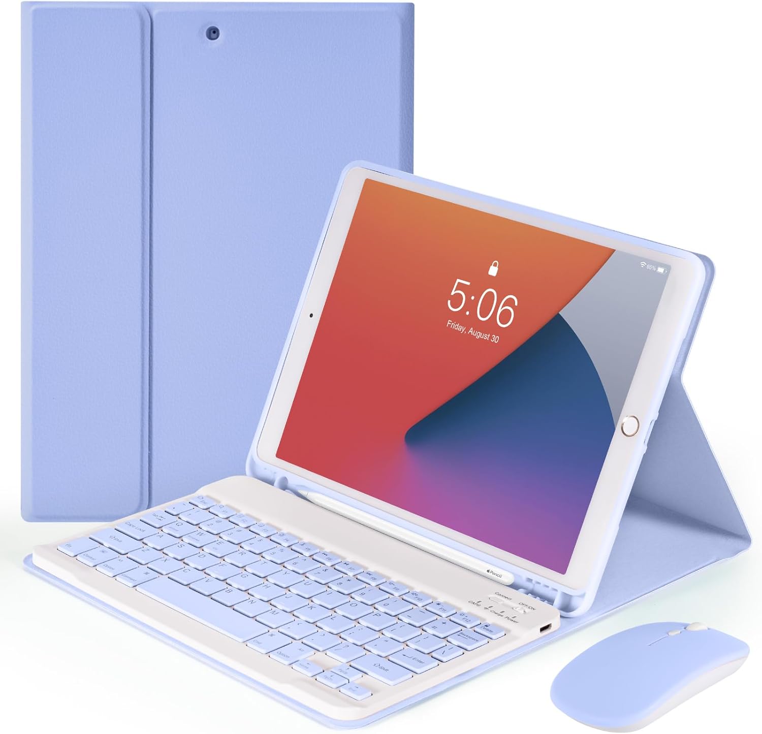 Keyboard Case for iPad 9th 8th 7th Generation 10.2 Inch, Detachable Bluetooth Keyboard Case with Pencil Holder and Mouse for iPad 9th/8th/7th & iPad Air 3rd 10.5"/iPad Pro 10.5"