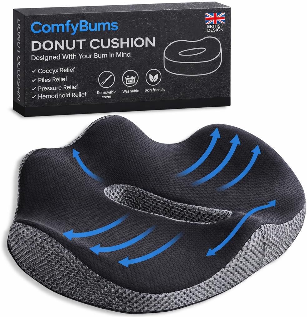 – Hemorrhoid Donut Cushion For Coccyx, Tailbone, Piles Pressure Relief - Memory Foam Pillow For Office Chair Seat Ring Cushions - Targets Sores & Discomfort Relief - Made For You