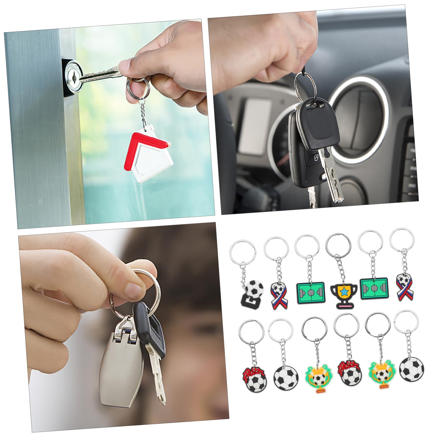 ibasenice Llavero Pelota Deportiva Keychains Recuerdo Para El Futbol Llaveros De Futbol Llavero Novedad Colgante De Mochila De Fútbol Pegamento Blando De Pvc