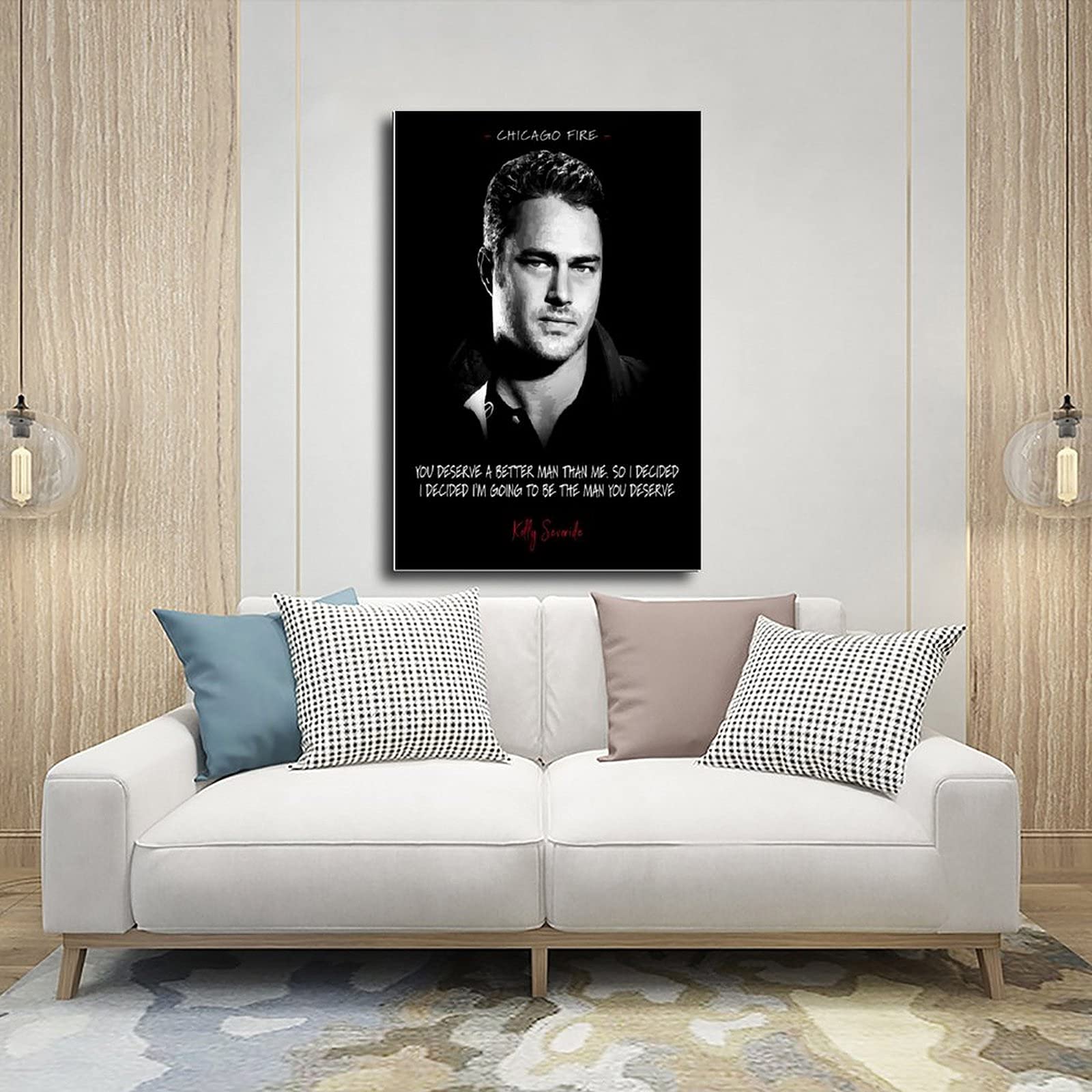 Poster Chicago Fire Sur Toile - 20x30 Cm - Déco Murale Moderne - Pour Salon, Chambre - Impression Haute Qualité