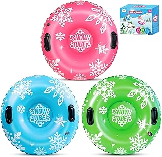 ZMLM Snow Tube for Sledding -2 Pack/3 Pack 36" Inflatable Snow Sled for Kids