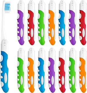 Reisezahnbürste 15er-Set klappbar, 5 Farben