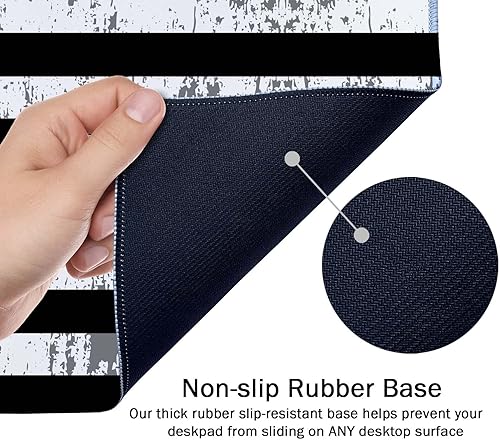 Miniatura 6 de SSOIU Alfombrilla de escritorio extendida para mouse para juegos, 35.5 x 15.7 pulgadas, base de goma antideslizante grande con bordes cosidos,