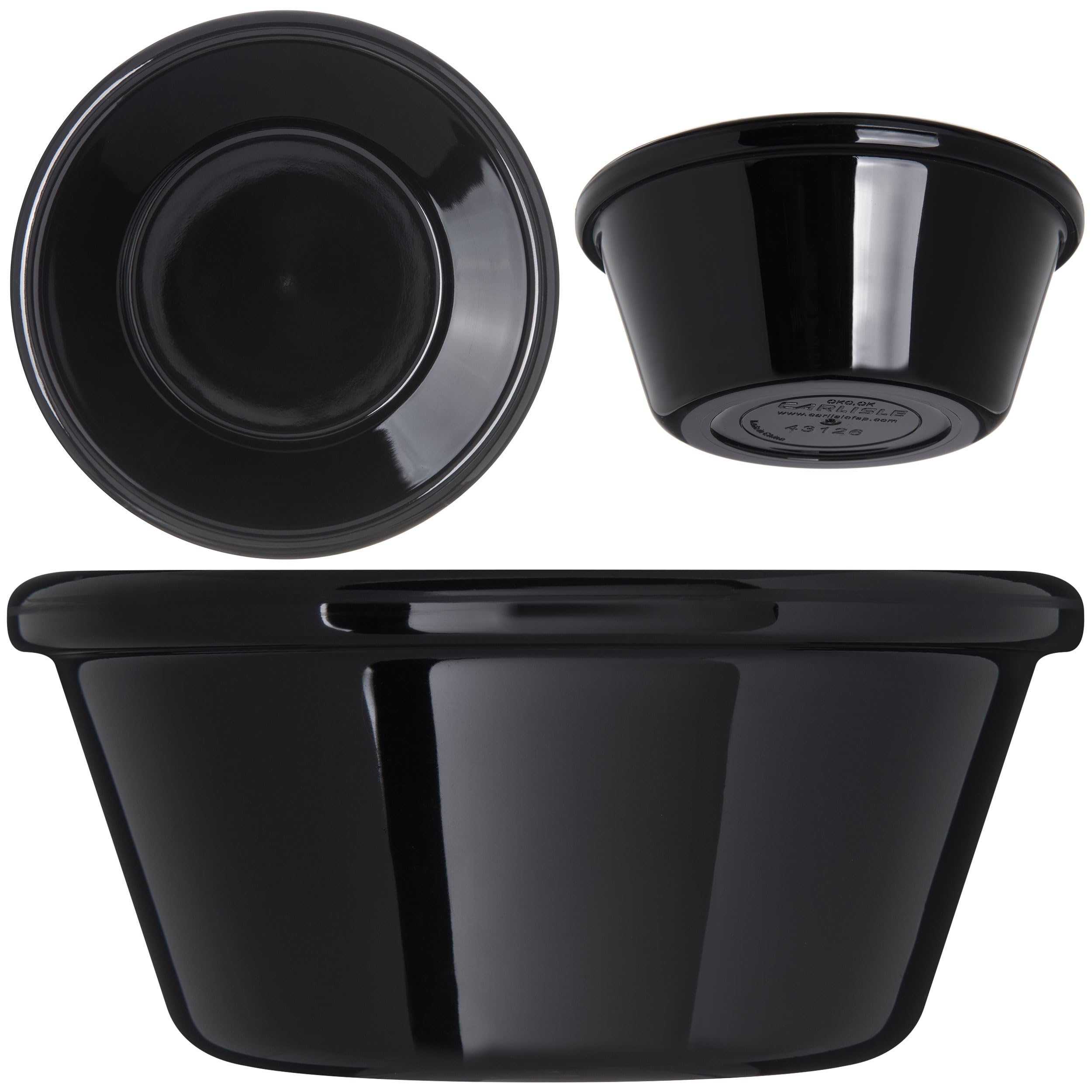 Carlisle 4312603 SAN Smooth Ramekin, 6 oz Capacity, 1.80" Height, Black (Case of 48)