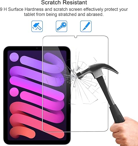 Miniatura 4 de SIBEITU Paquete de 2 protectores de pantalla para iPad Mini 7 A7 Pro 2024iPad Mini 6th 2021, película de vidrio templado HD transparente de 8.3