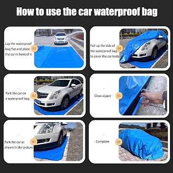 Fully Enclosed Sealed Car Flood Cover With IP67 Waterproof Zipper, Car Bubble Storage, Car Shield, Flood Protection(16.4X6.2X4.9FT)