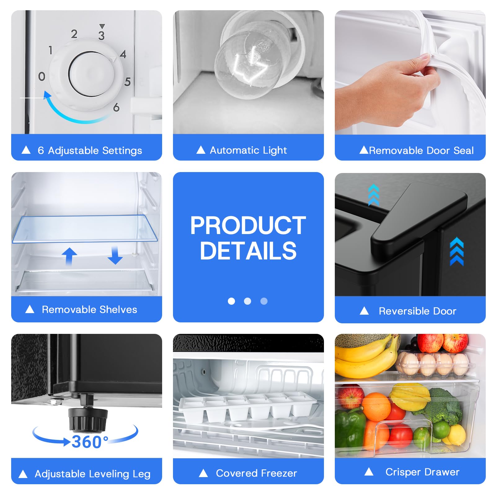 Upstreman 4.5 Cu.Ft Mini Fridge with Freezer, Single Door Mini Refrigerator, Adjustable Thermostat, Low Noise, Energy Saving, Small Refrigerator for Bedroom, Dorm, Office, Black, FR45 on Fridge.com