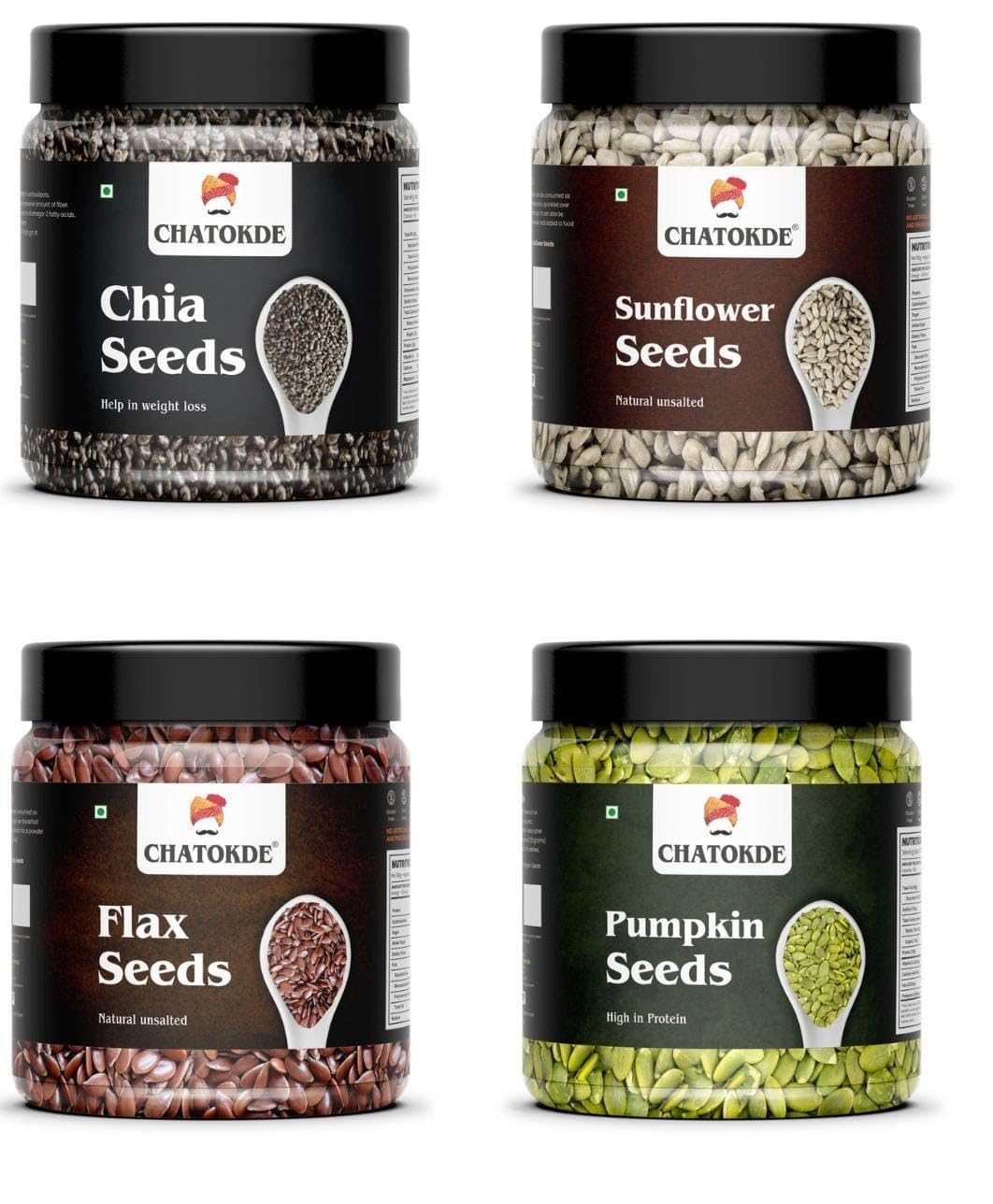 CHATOKDE Raw Seeds Mix for Eating - 1kg -Chia, Sunflower, Pumpkin & Flax Seeds (250g*4 Pack) (Super Saver Combo) (B096RLYVYN) Amazon Price History, Amazon Price Tracker