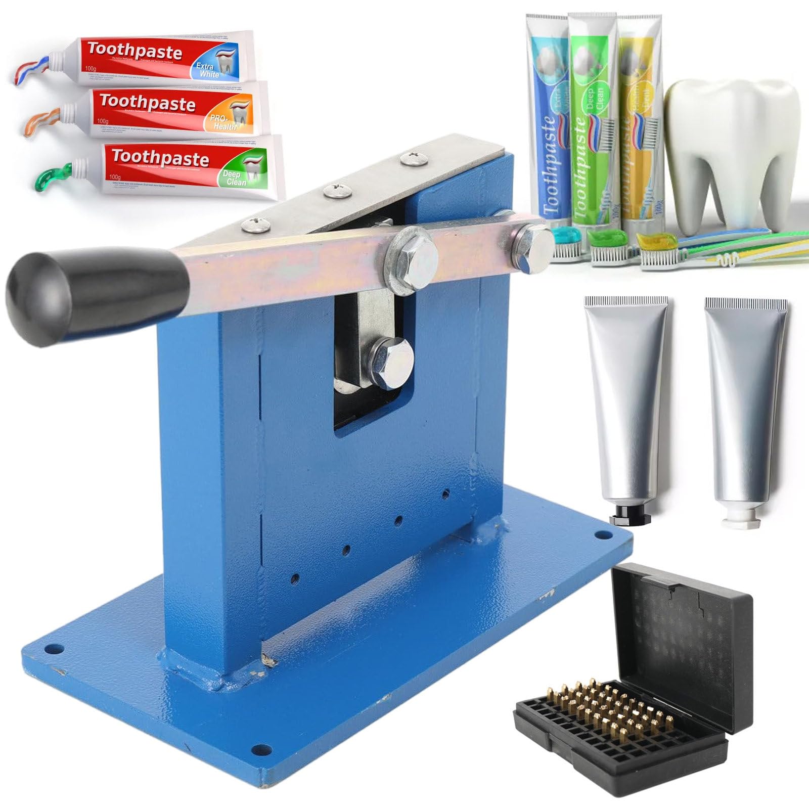 Manual Aluminum Tube Sealer Hand Pressure Metal Hose Sealing Machine Tabletop for Sealing Toothpaste Ointment Shoe Polish