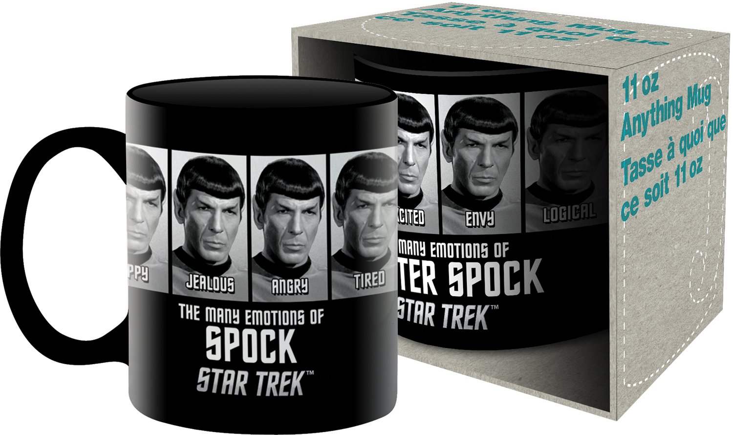 Aquarius Star Trek Emotions of Spock 11 oz Boxed Ceramic Mug,Multicolor,8"