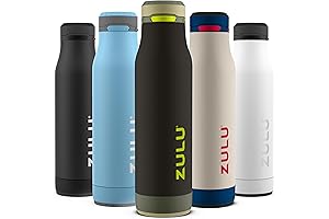 Zulu Ace Vacuum Insulated Stainless Steel Water Bottle with Chug Spout, 18oz, Ice Blue